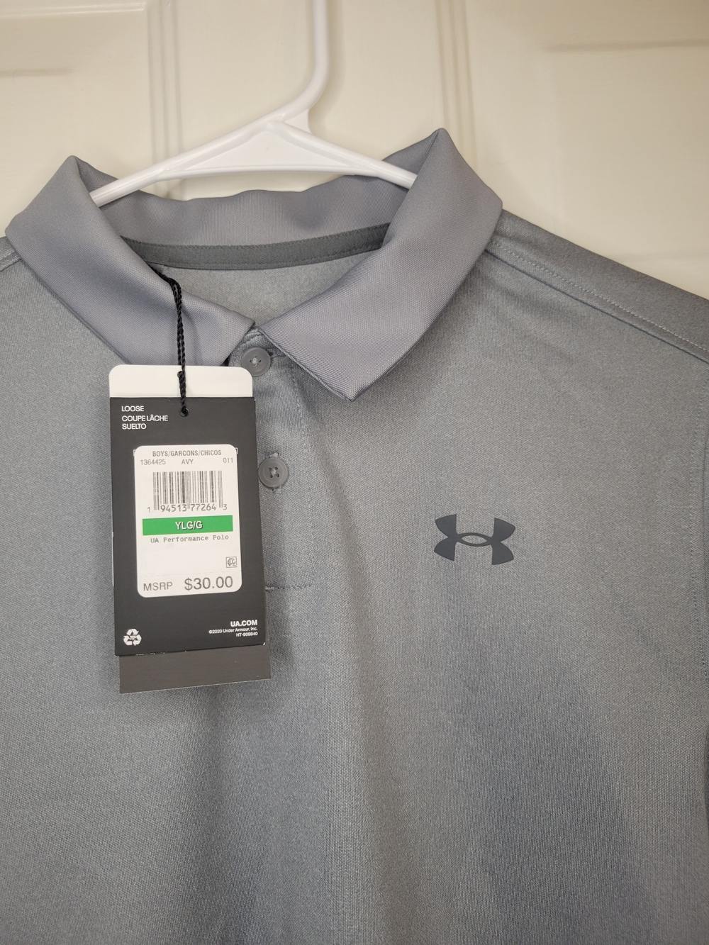 Under Armour Boy’s Gray Performance Polo - Picture 4 of 9